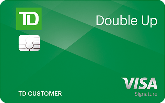 TD Double Up credit card, front view